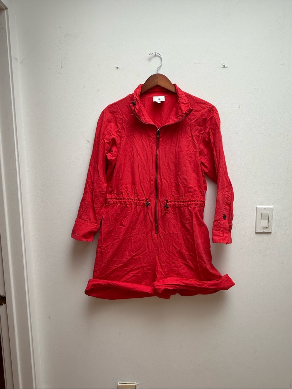 G. Lable Bright Red Lightweight Zip-Front Romper Jacket